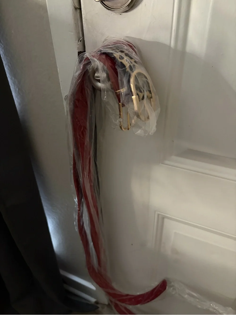 Red Wall Hook Hanger with Gold-Tone Accents